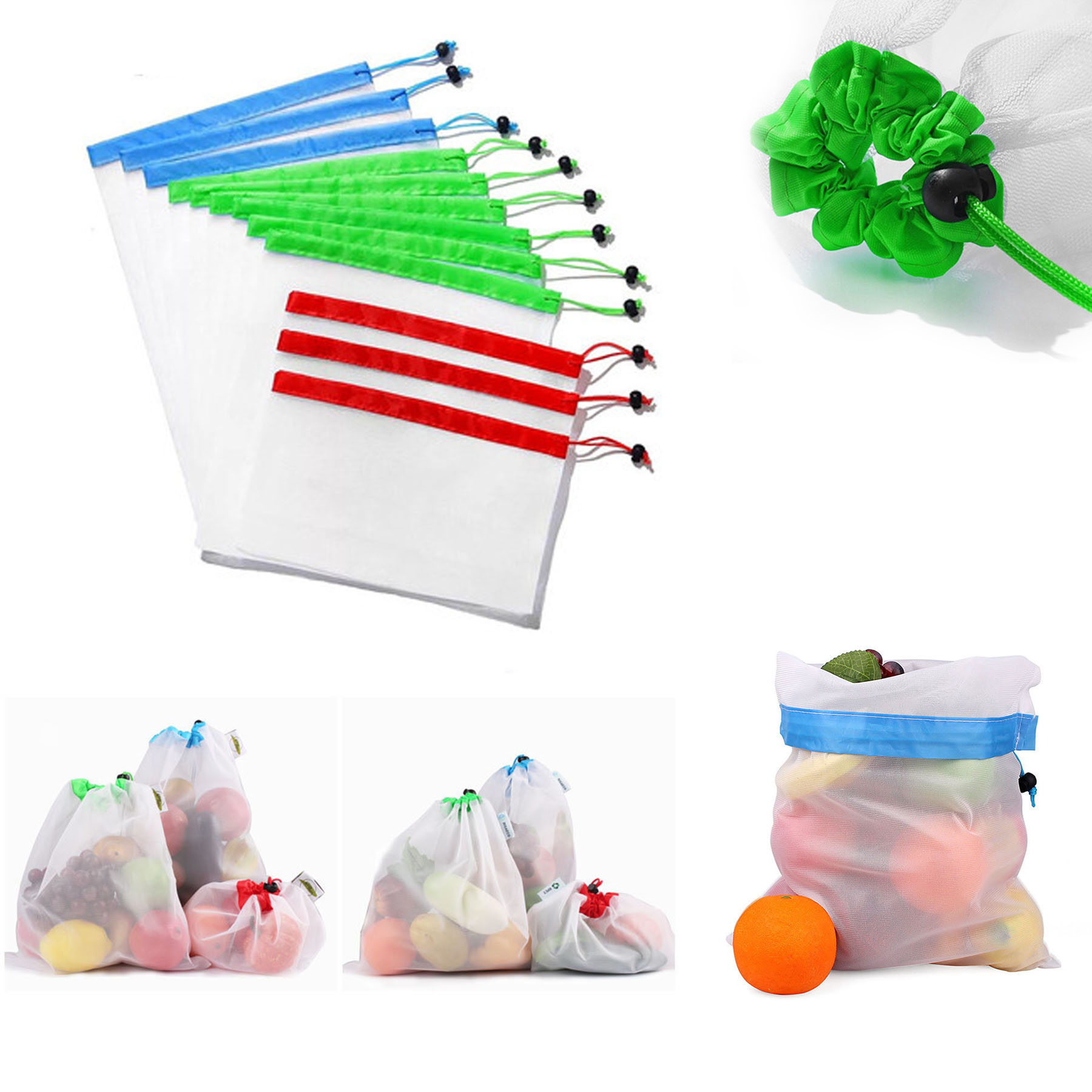 3 PC Reusable Mesh Produce Bags 2