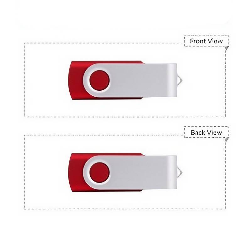 Plastic USB Flash Drive W/ Metal Swivel Cover (1GB) 4