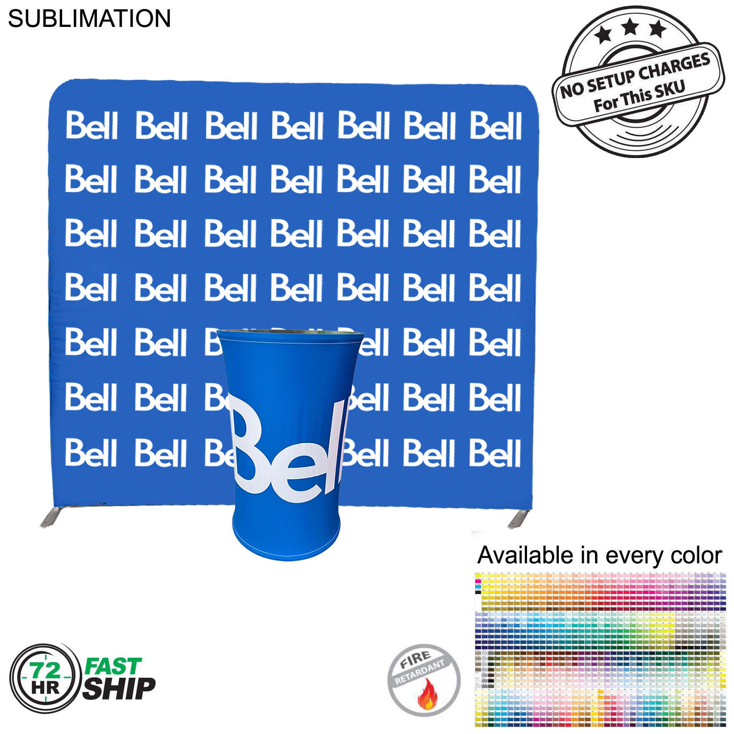 72 Hr Fast Ship - Conference Package, 8' EuroFit Tension Fabric Wall Display and SEG Counter Kit 17