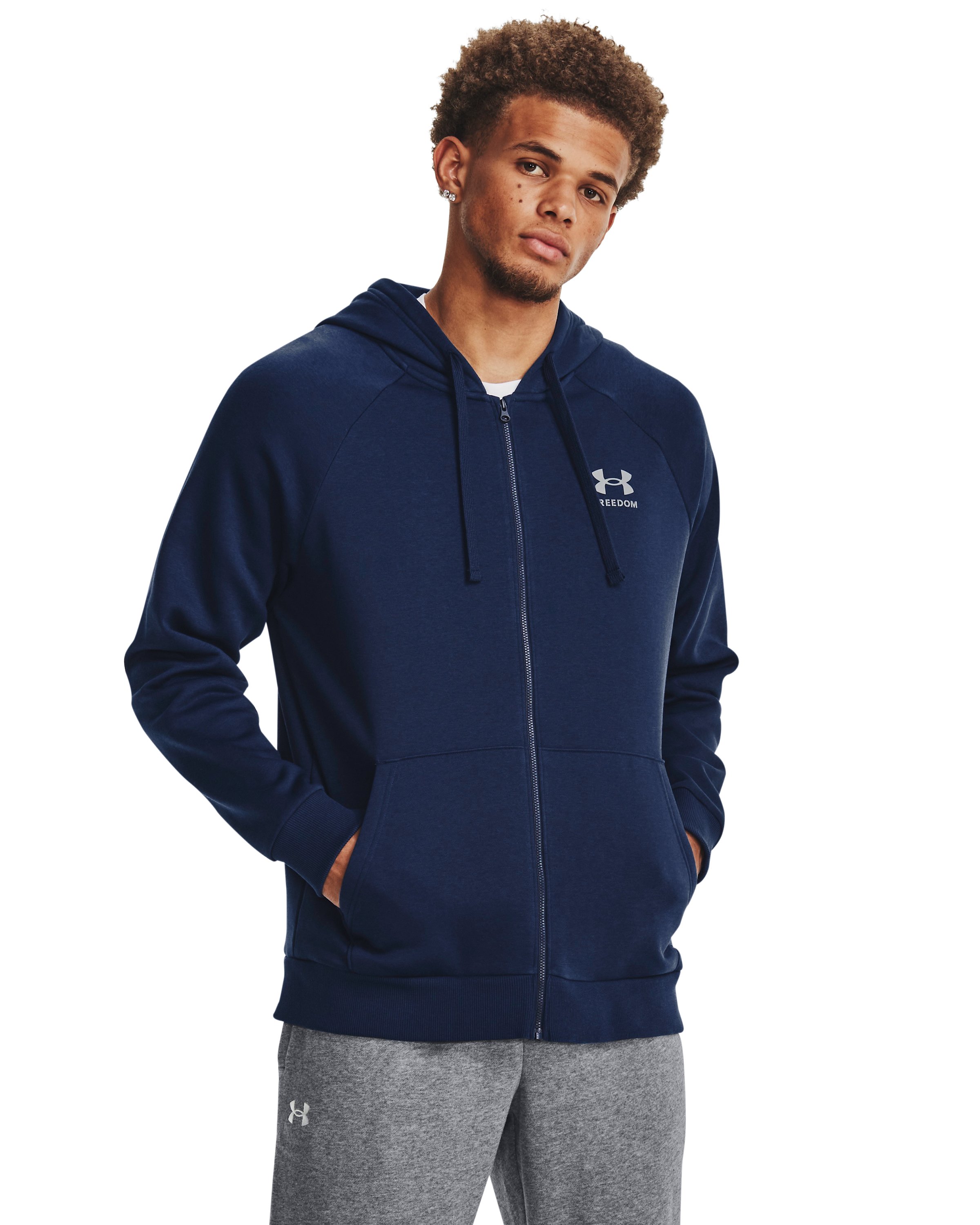 Men's UA Freedom Rival Fleece Full-Zip Hoodie, custom hoodie or sweatshirt with logo imprint 2