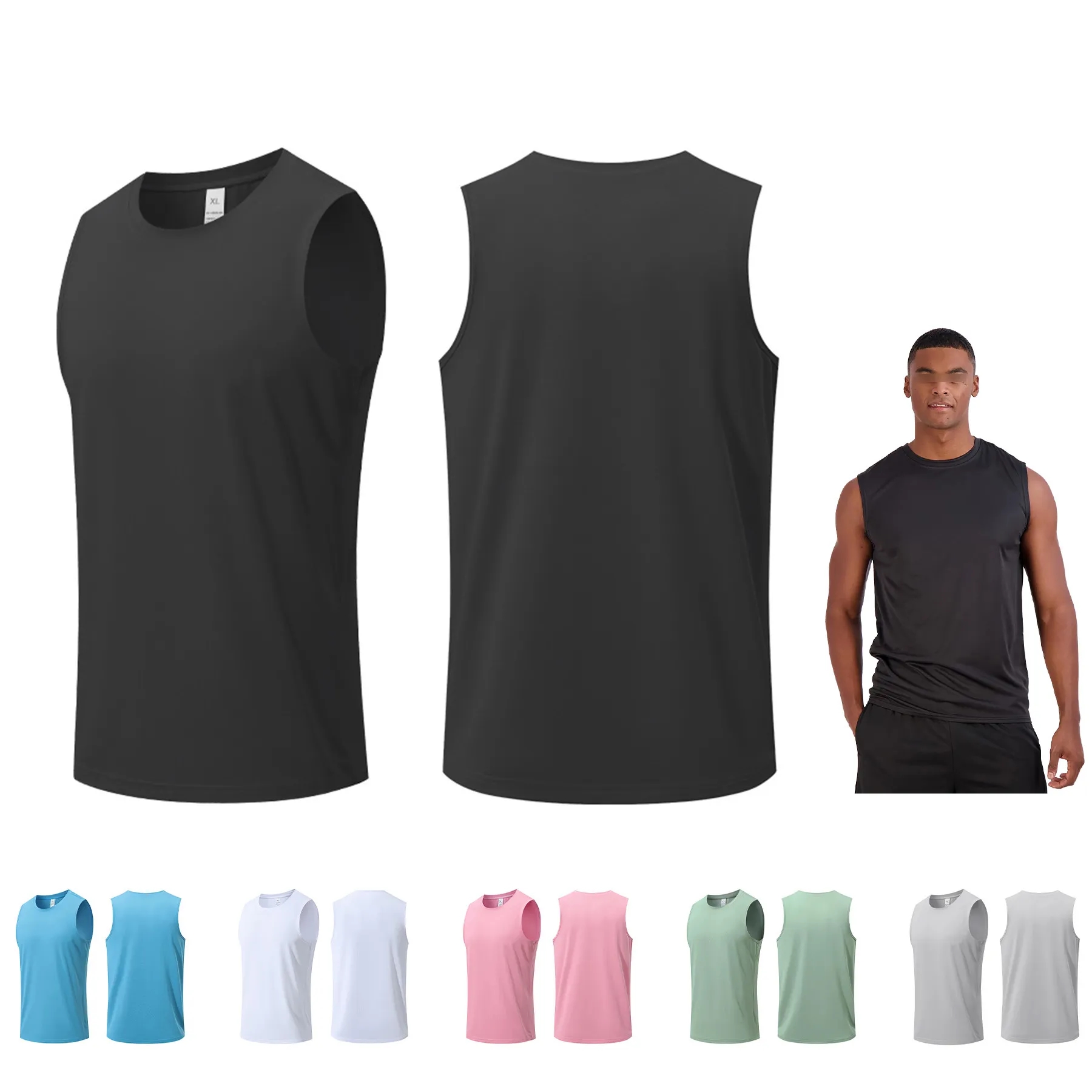 Men's Stretch Cool Dry Tank Tops 6