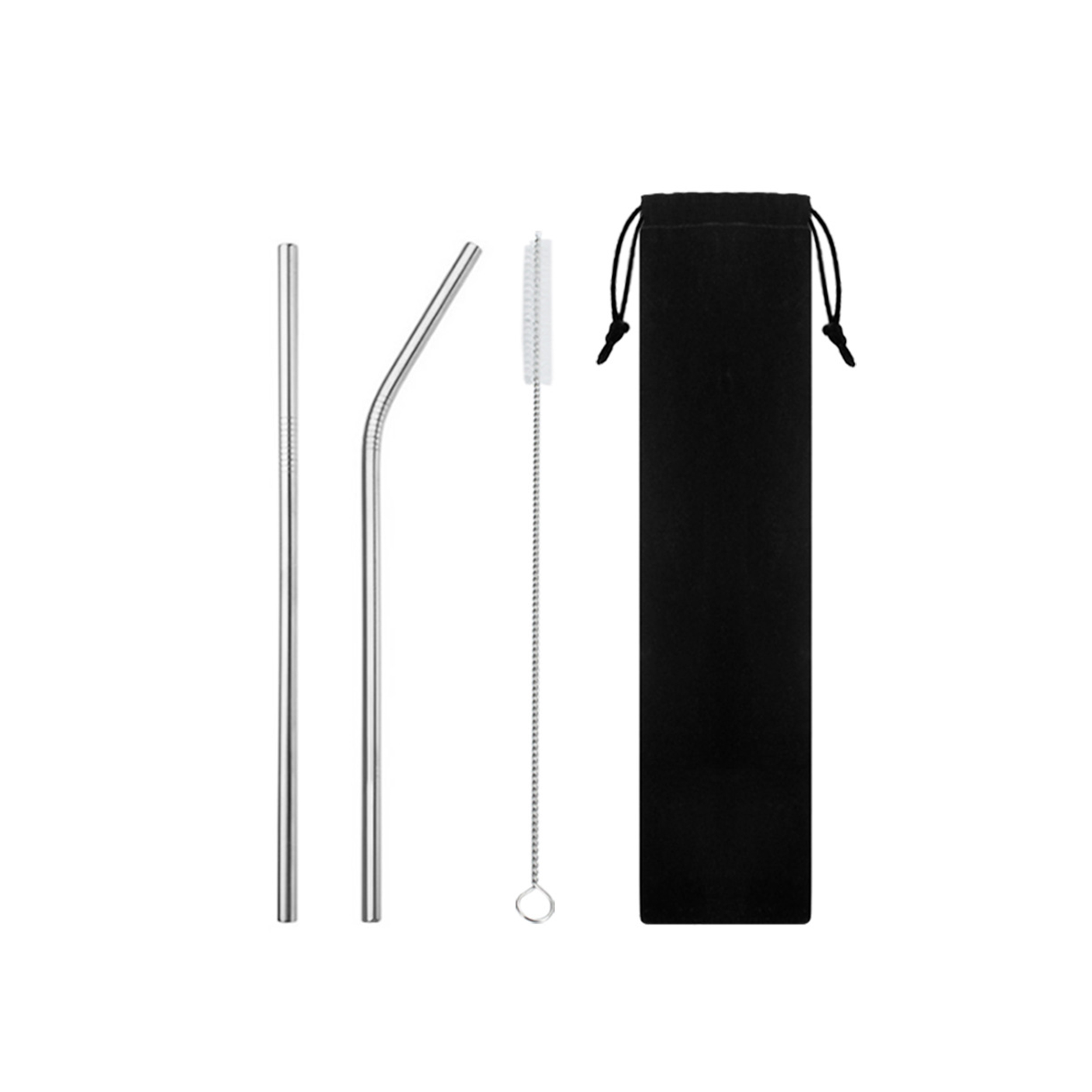 Three In One Reusable Stainless Steel Straw Set 9