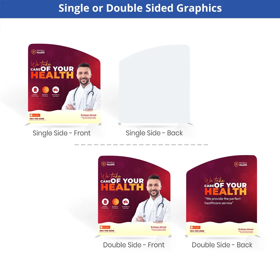 20ft Inline Trade Show Booth - Full Graphic Wall Setup 11