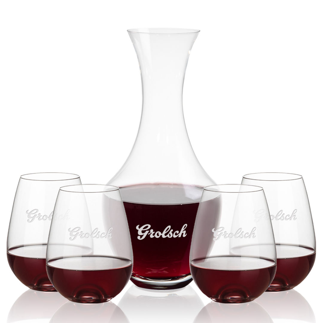 Oldham Carafe & Edderton Stemless Wine 9