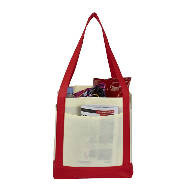 18"W x 12"H x 7" Gusset - "THE CRUISER" Faux Canvas 3-Pocket Value Tote 14