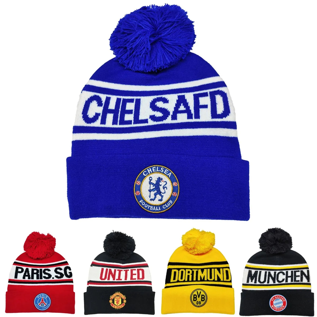 Customizable Branded Crochet Knitted Ski Bobble Ball Hat 1