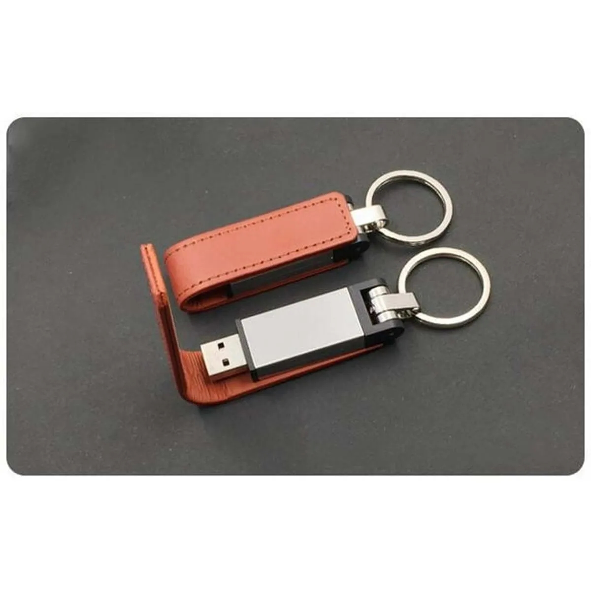 Custom Multicolor 16Gb Leather Usb Flash Drive with Keychain 4