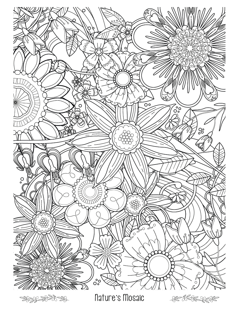 Good Value™ Floral Bliss Adult Coloring Book 13