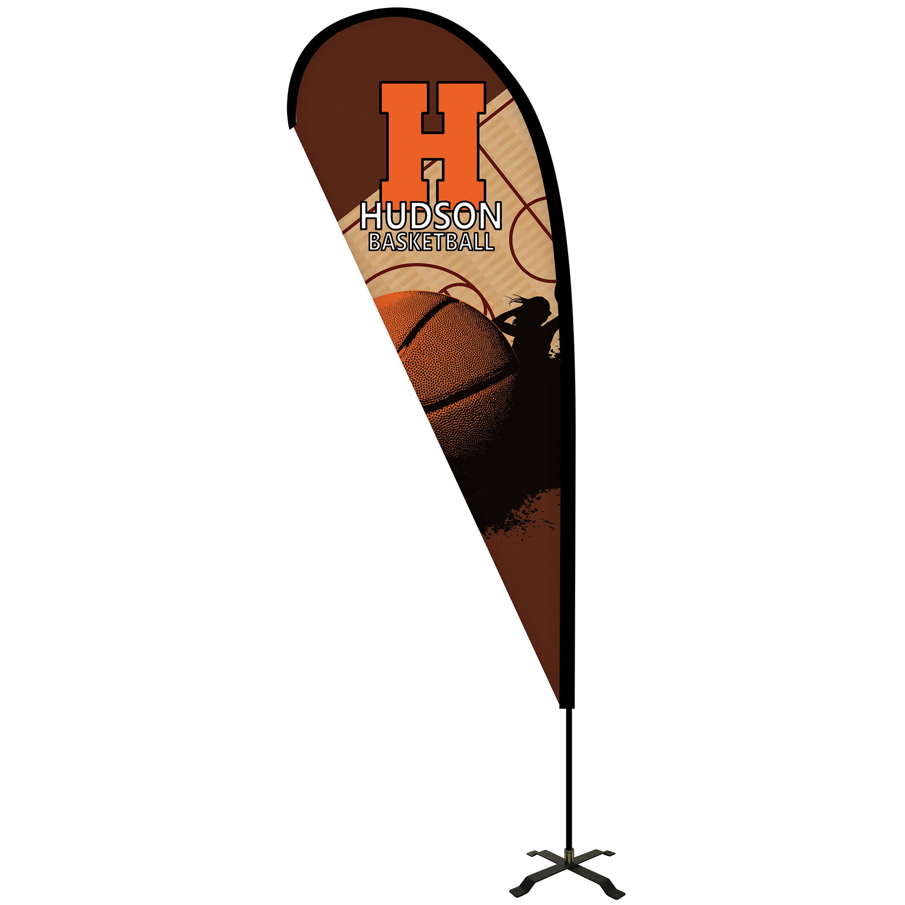 6' Portable Double Sided Teardrop Kit with Cross Base 5