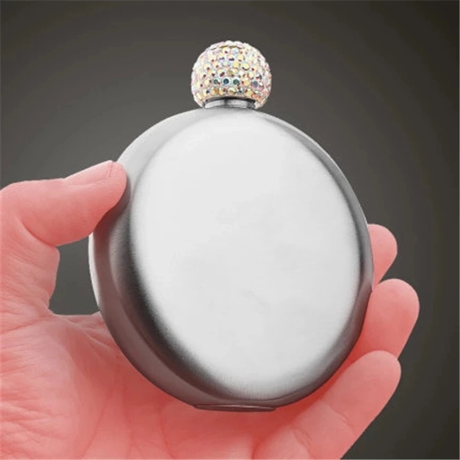 Booze Shot Flask for Women-AB Crystal Lid 2