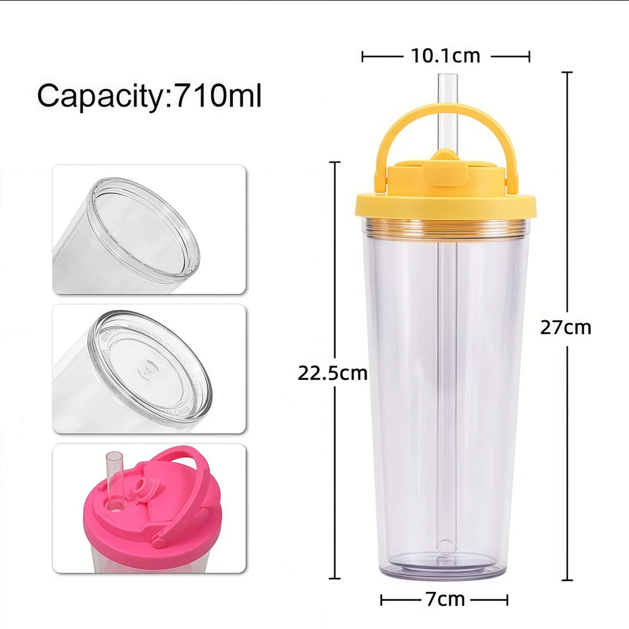 24oz Boba Tumbler with Lid and Straw 5