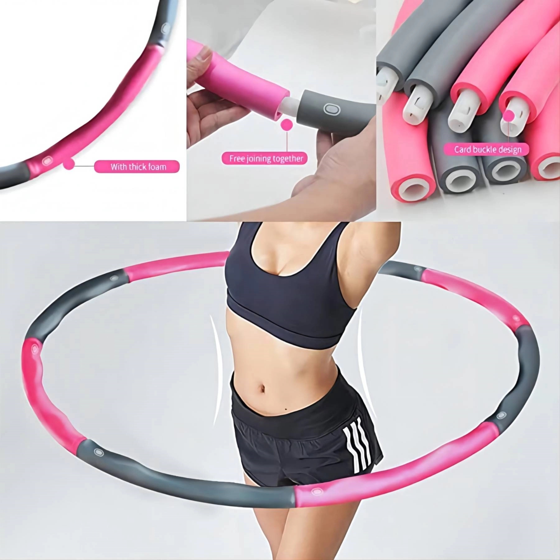 Exercise Fitness Weighted Hula Hoops For Loss Detachable 6