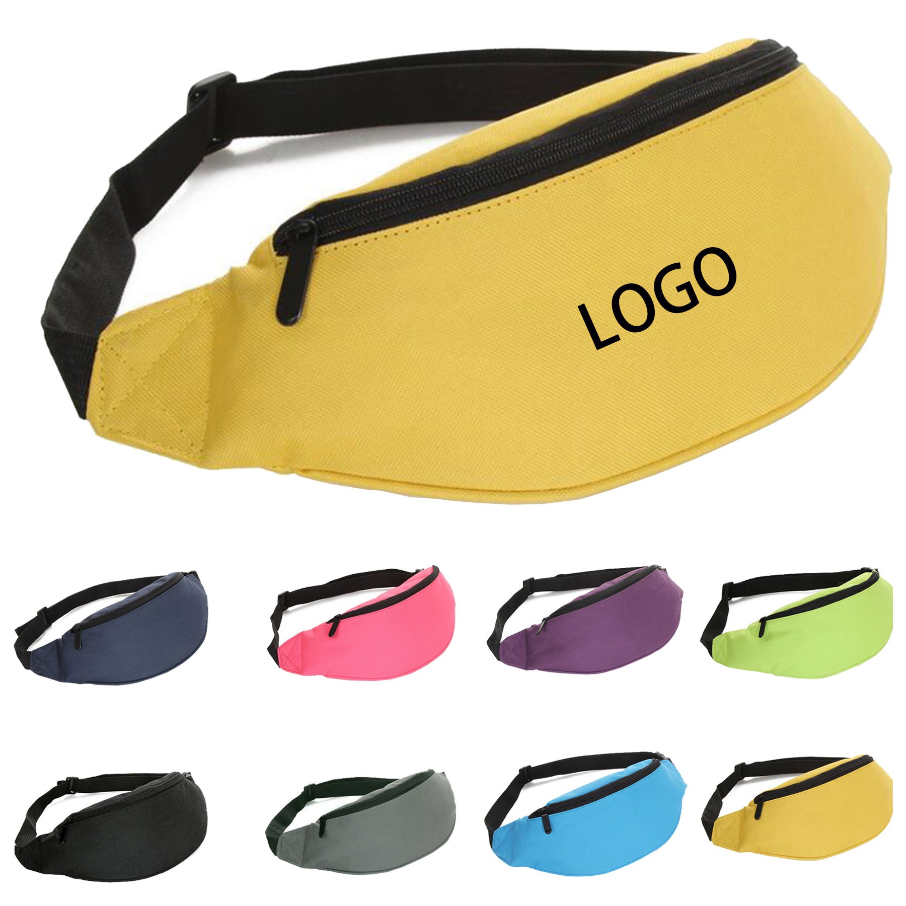 Large Crossbody Fanny Pack With 2 Zipper Pockets