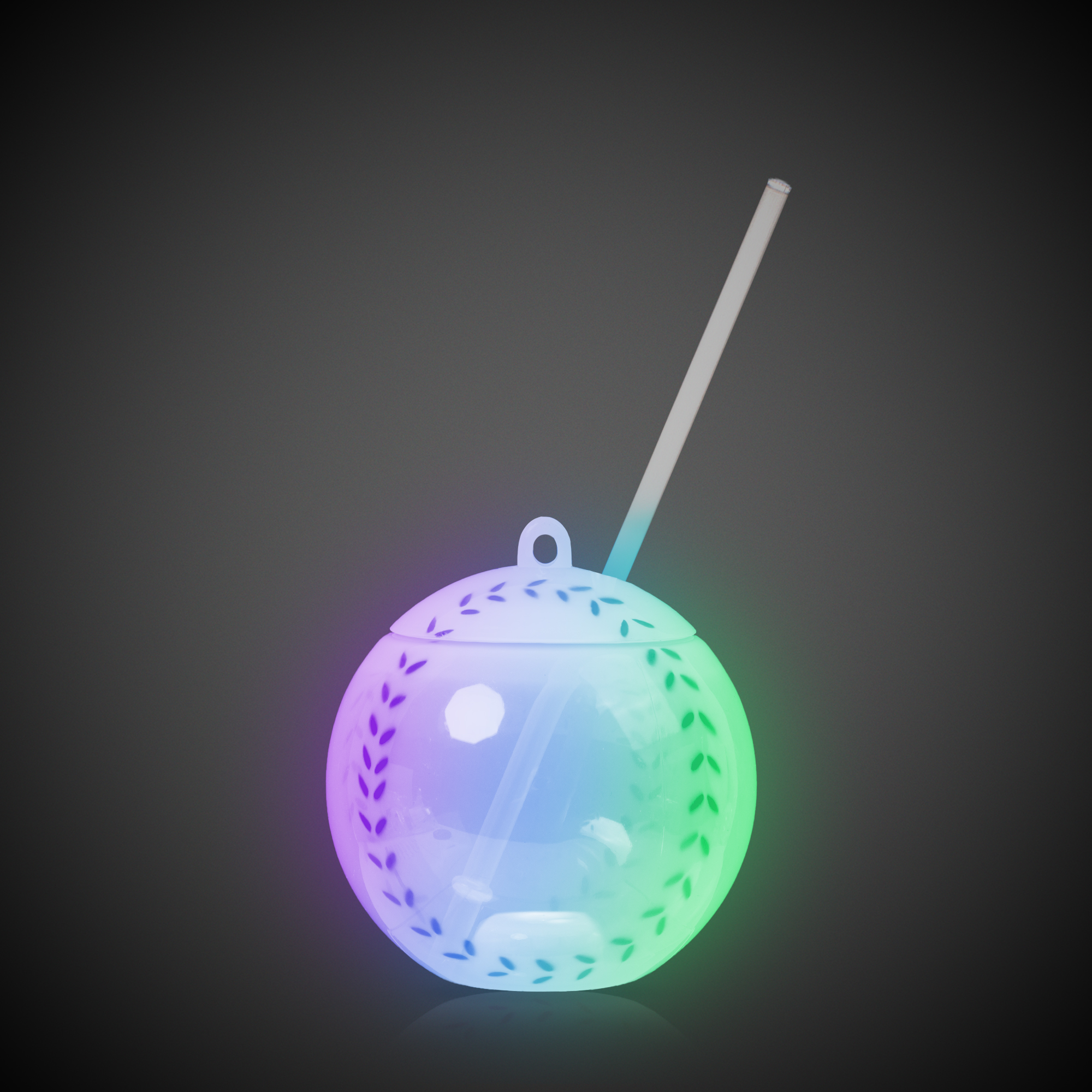 Light Up Baseball Cup with Lid and Straw 2