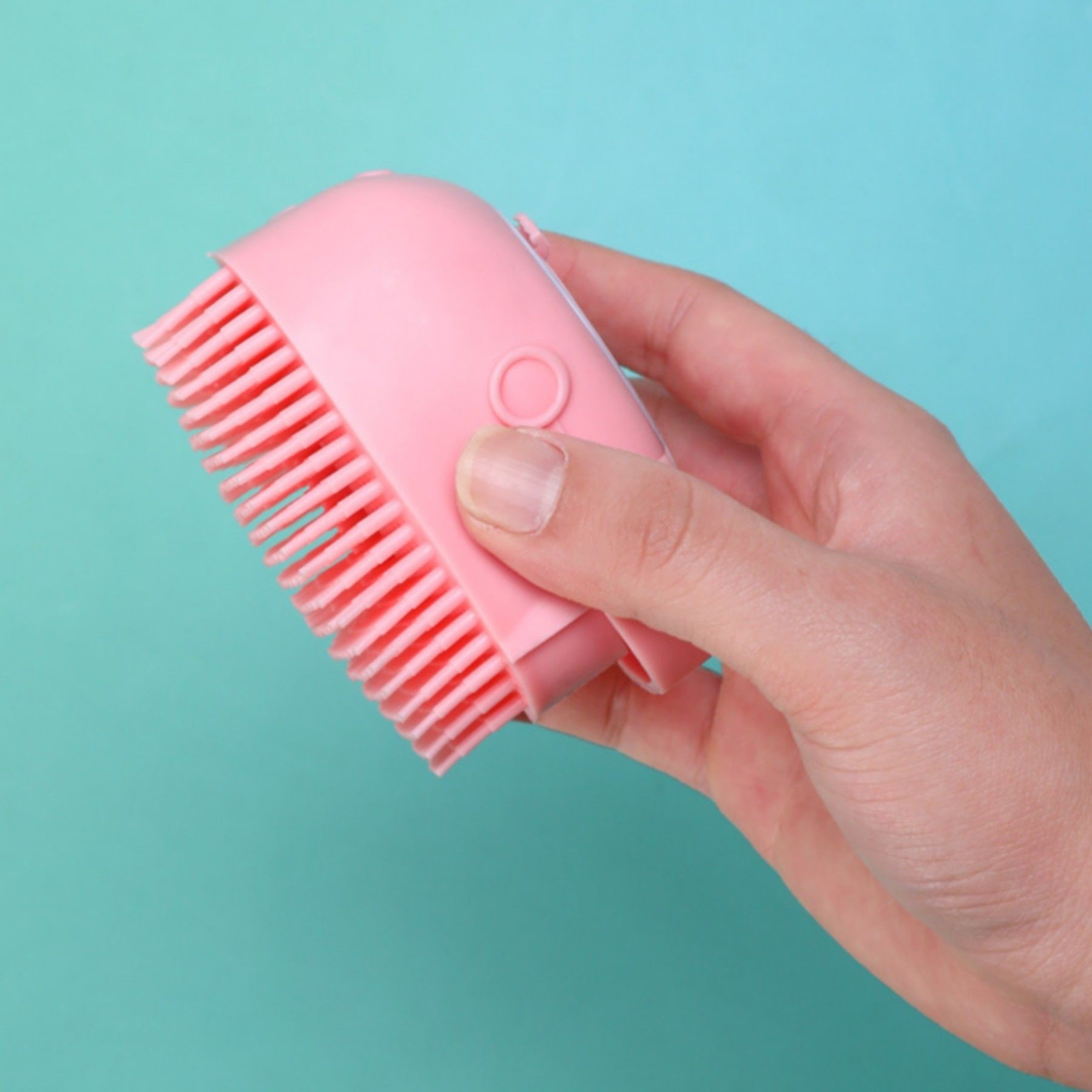 Pet Bath Silicone Brush With Soap And Shampoo Dispenser 13