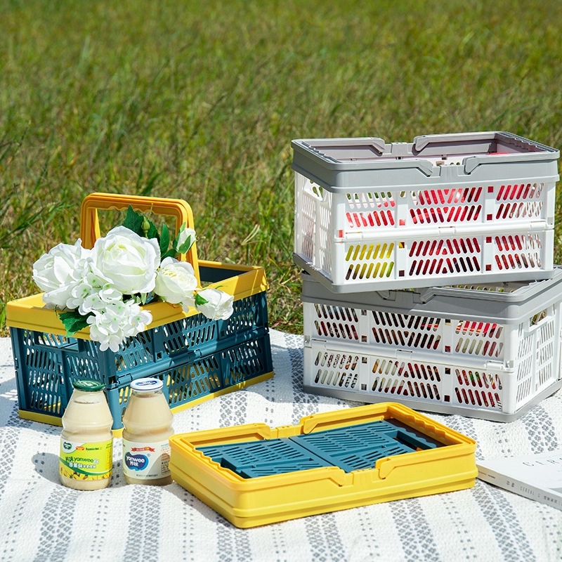 16L Collapsible Plastic Grocery Shopping Baskets 4