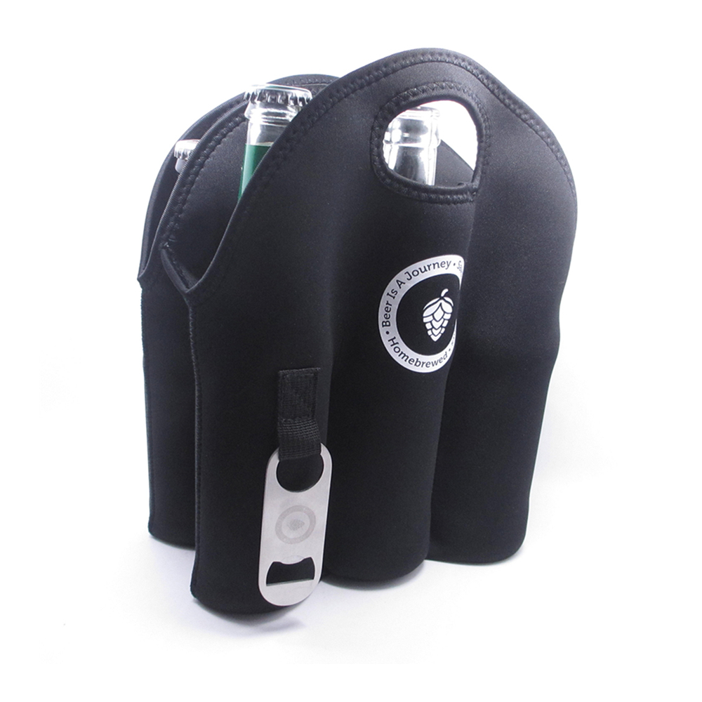 6 Pack Beer Bottle Cooler w/Pocket & Handle 2