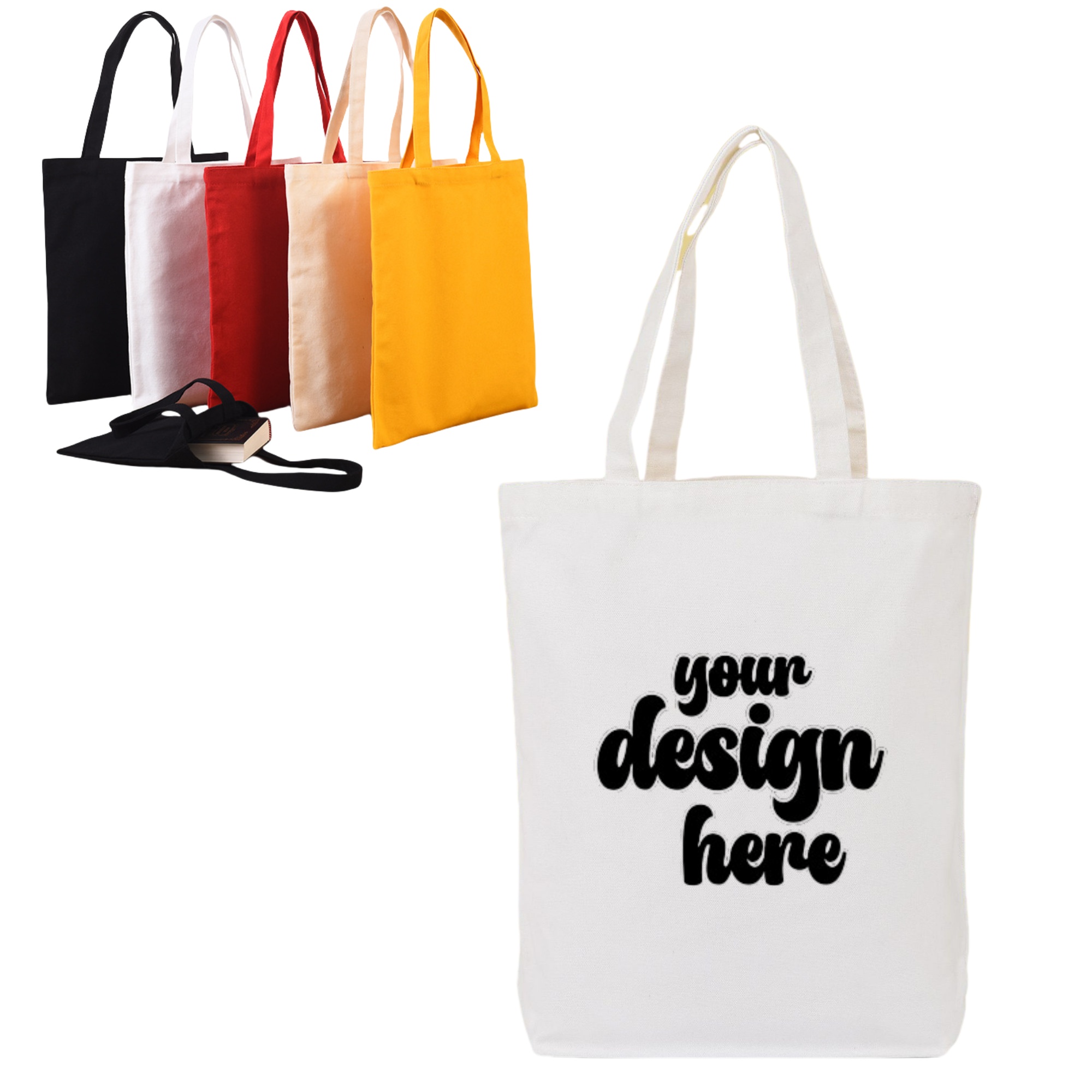 Customized Natural Canvas Tote Bag, custom tote bag with logo imprint 2