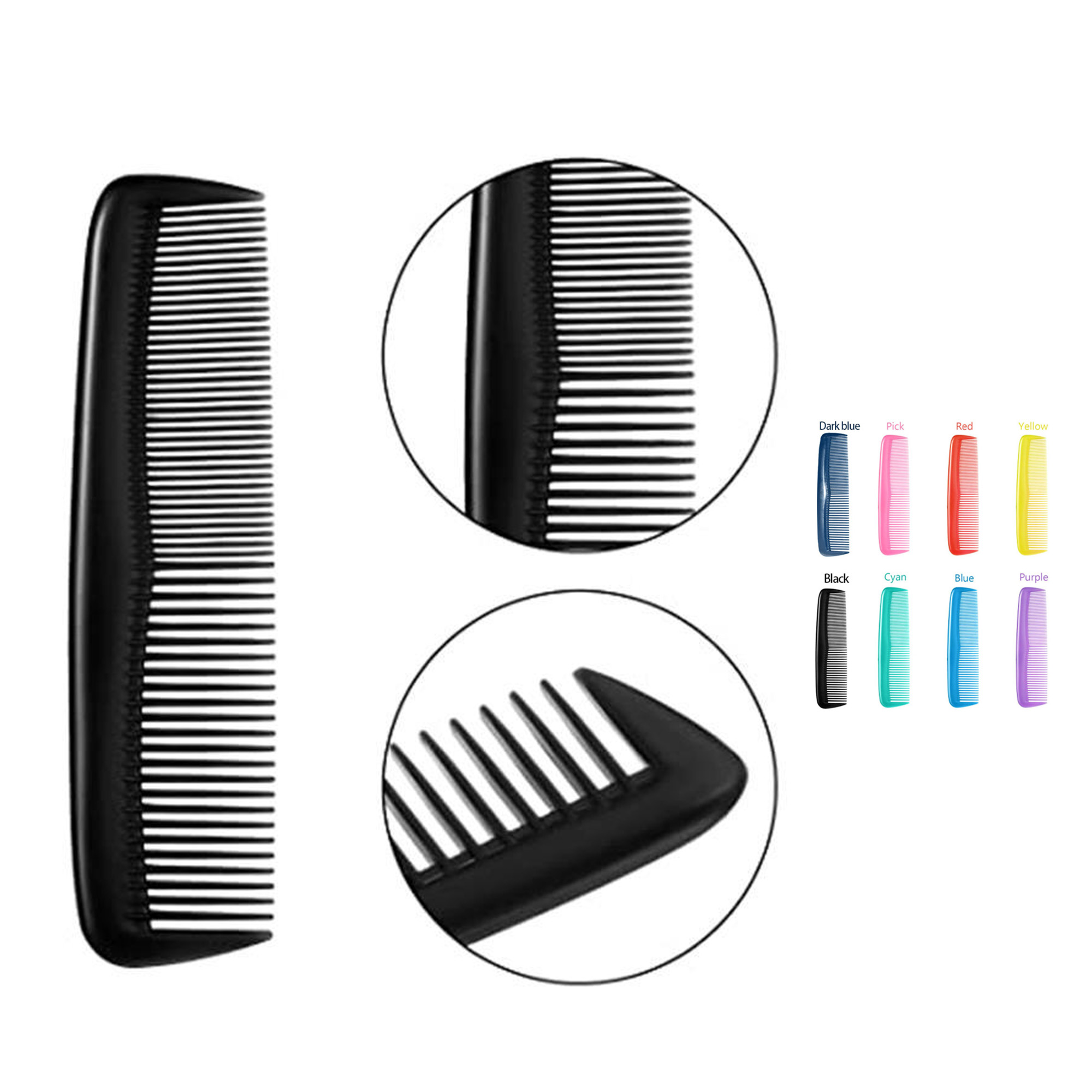 Colorful Hair Combs For Kids Women Men Plastic Fine Dressing Comb 2
