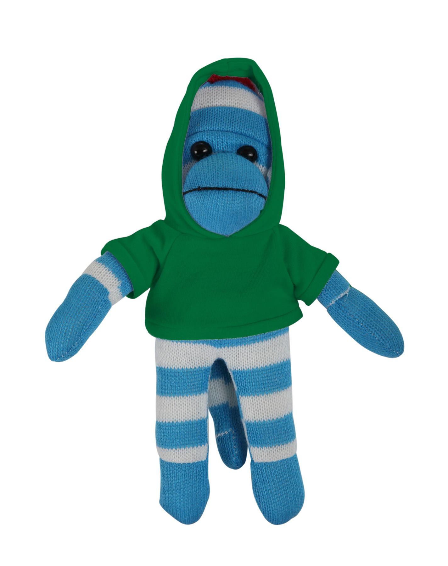 soft plush Blue Sock Monkey with hoodie 12