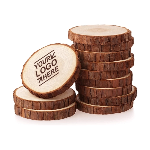 Personalized Engraved Tree Bark Coaster Set 2