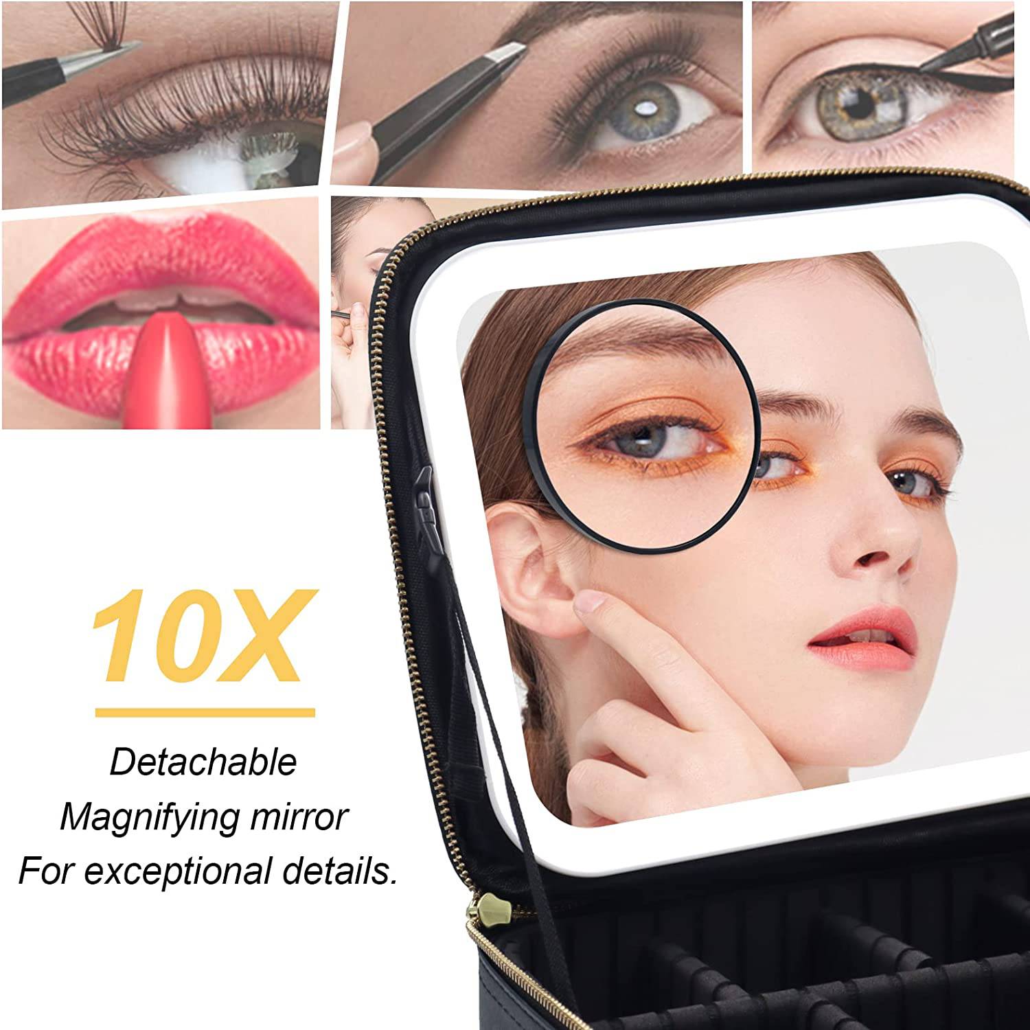 Makeup Bag with Mirror of LED Lighted 5