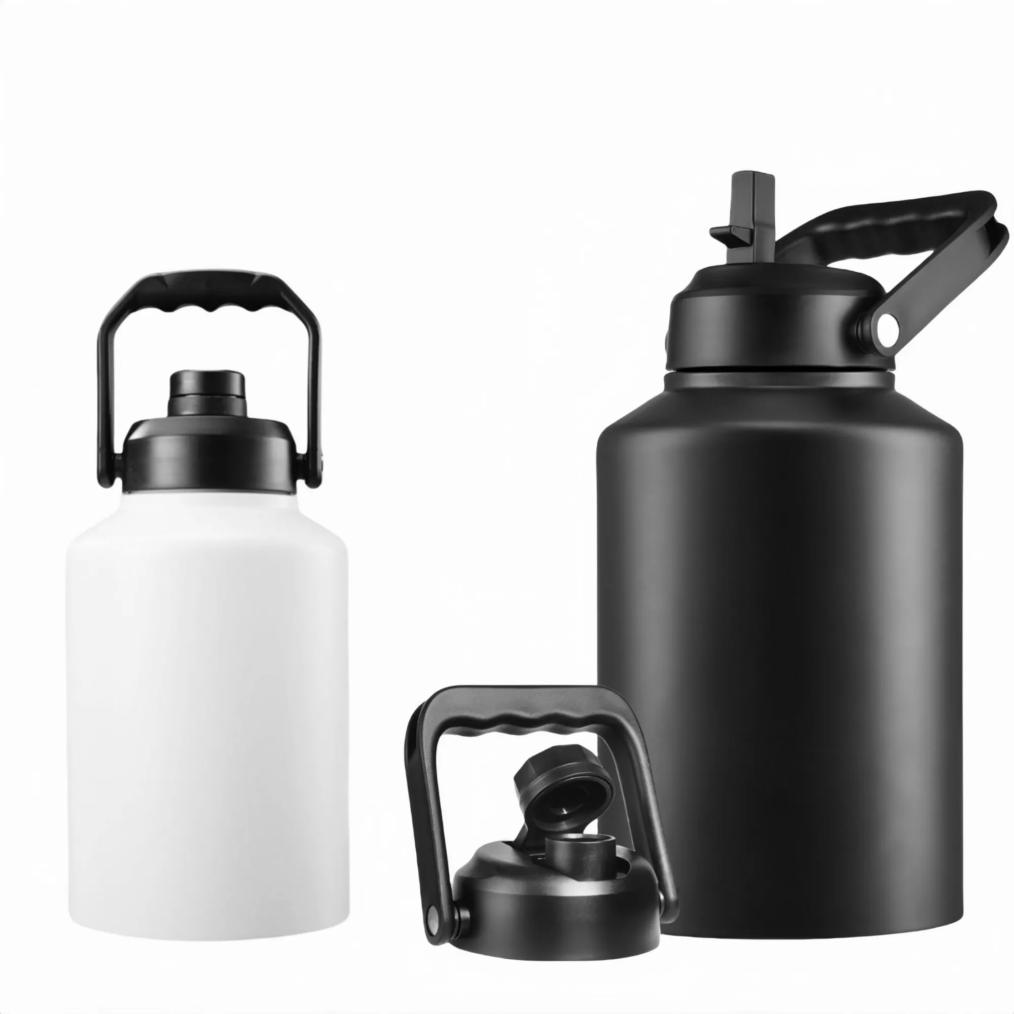 64OZ Insulated Water Bottle Jug with Straw, custom water bottle with logo imprint 6