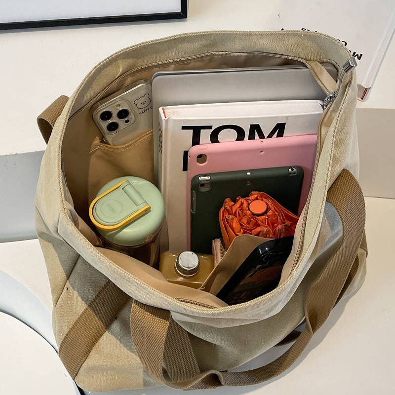 Travel Reusable Canvas Tote Bag Daily Shoulder Handbag 8