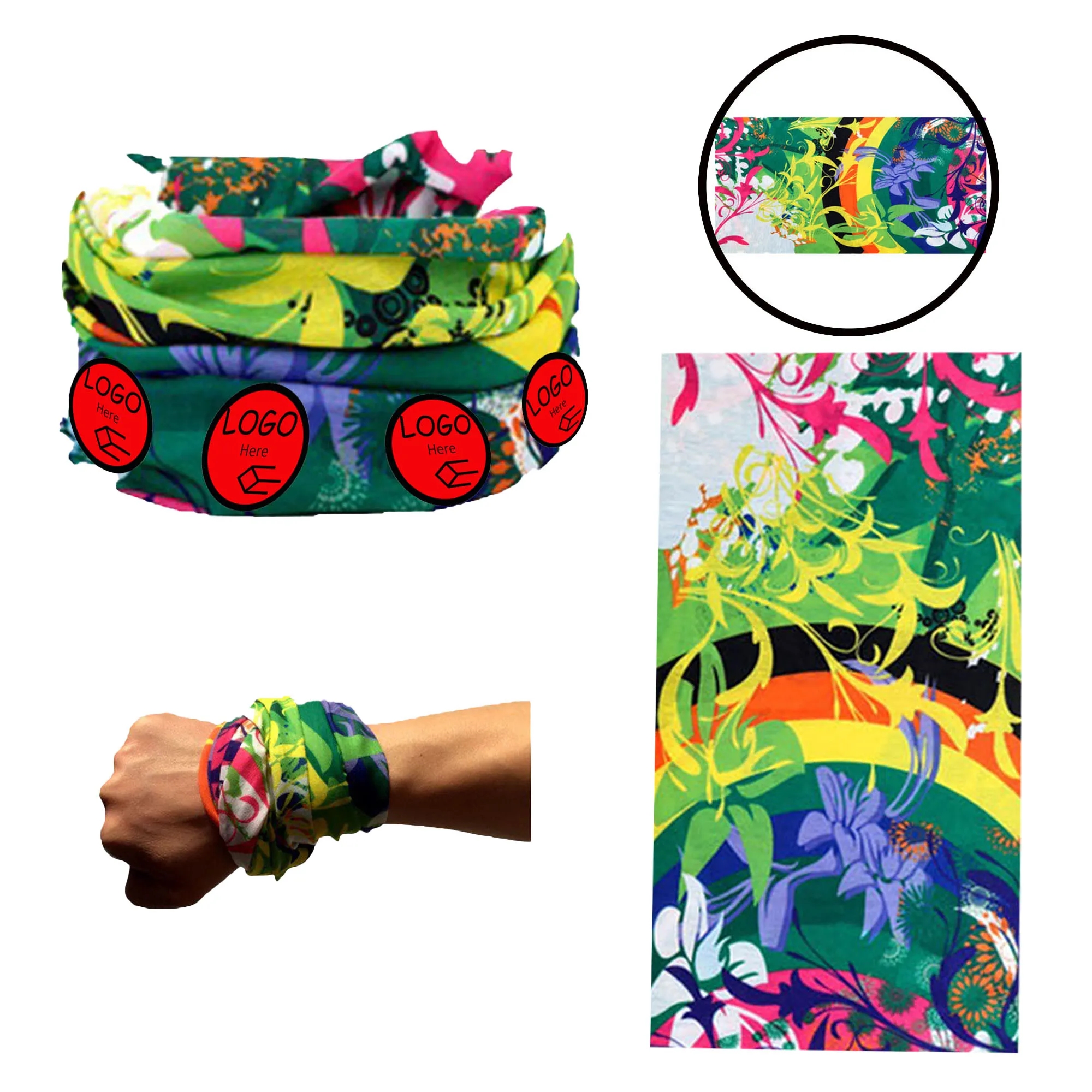 Full Color Polyester Bandana Headscarf Mask 6
