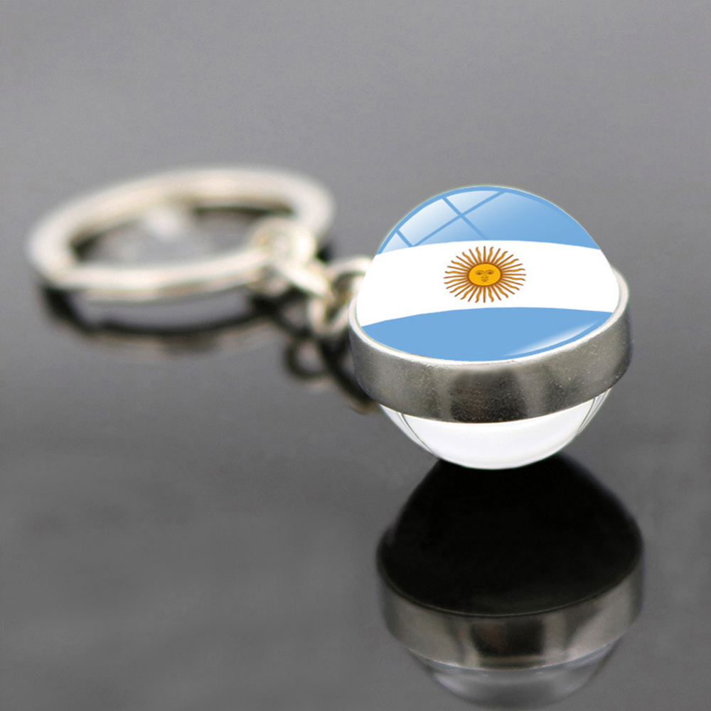 Qatar World Cup National Flag Glass Marble Key Chain 2