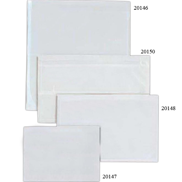 Plastic File Pockets, Adhesive Transparent, 9 1/2" X 5 1/4" 1