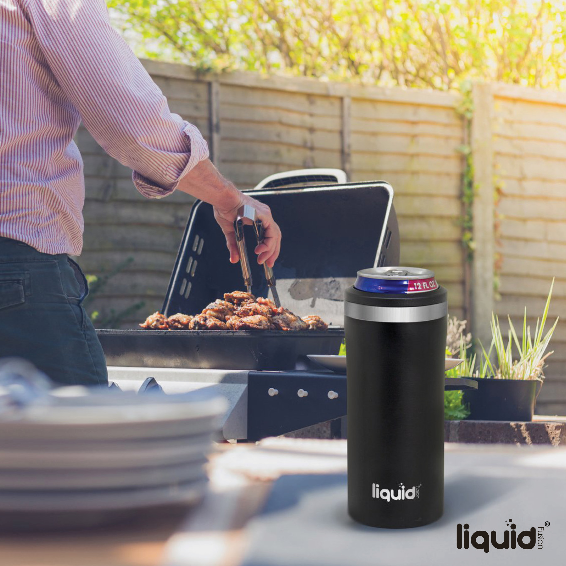 Liquid Fusion® 12 oz. Double Wall, Stainless Steel Skinny Can Cooler 51