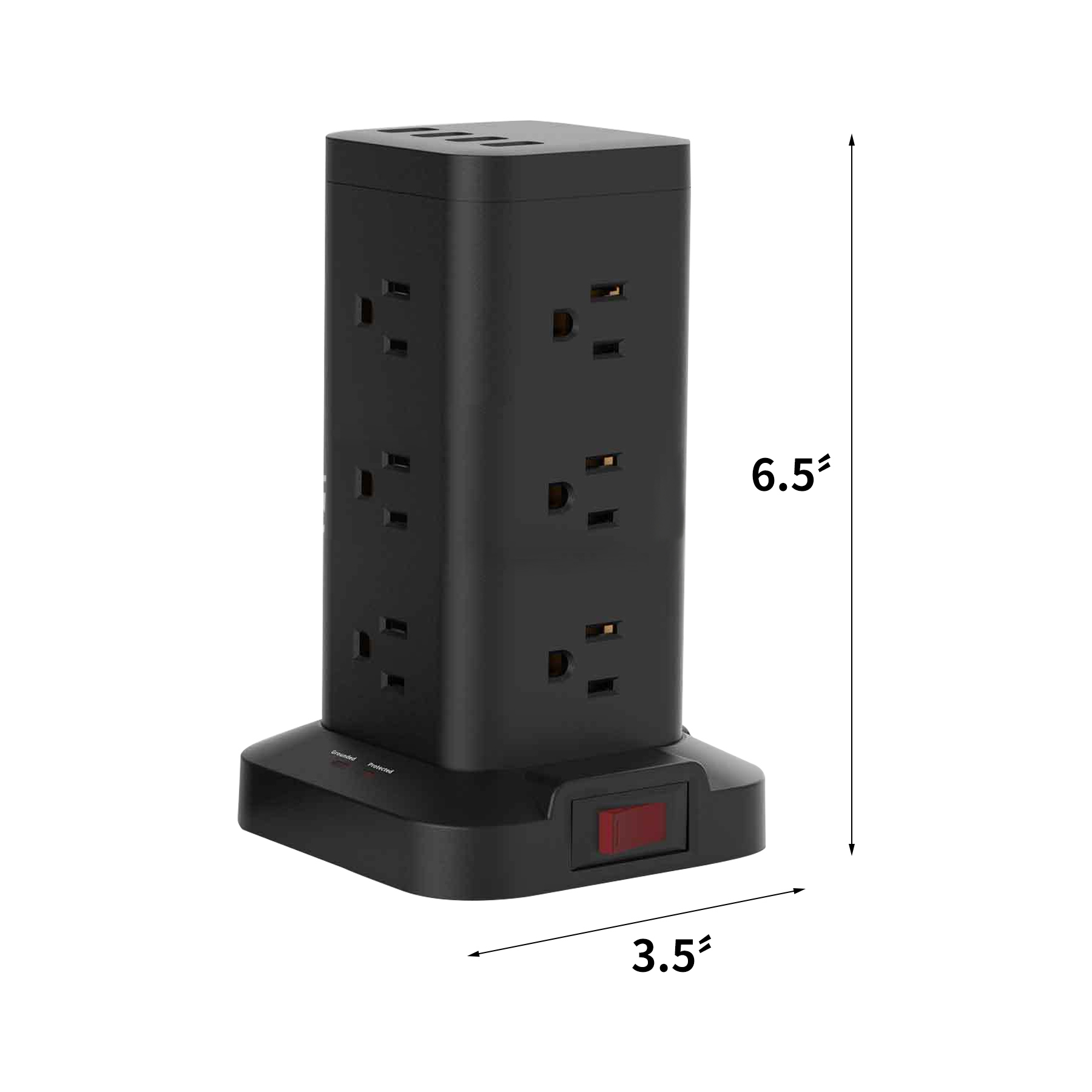 12 AC 4 USB Ports Power Strip 2