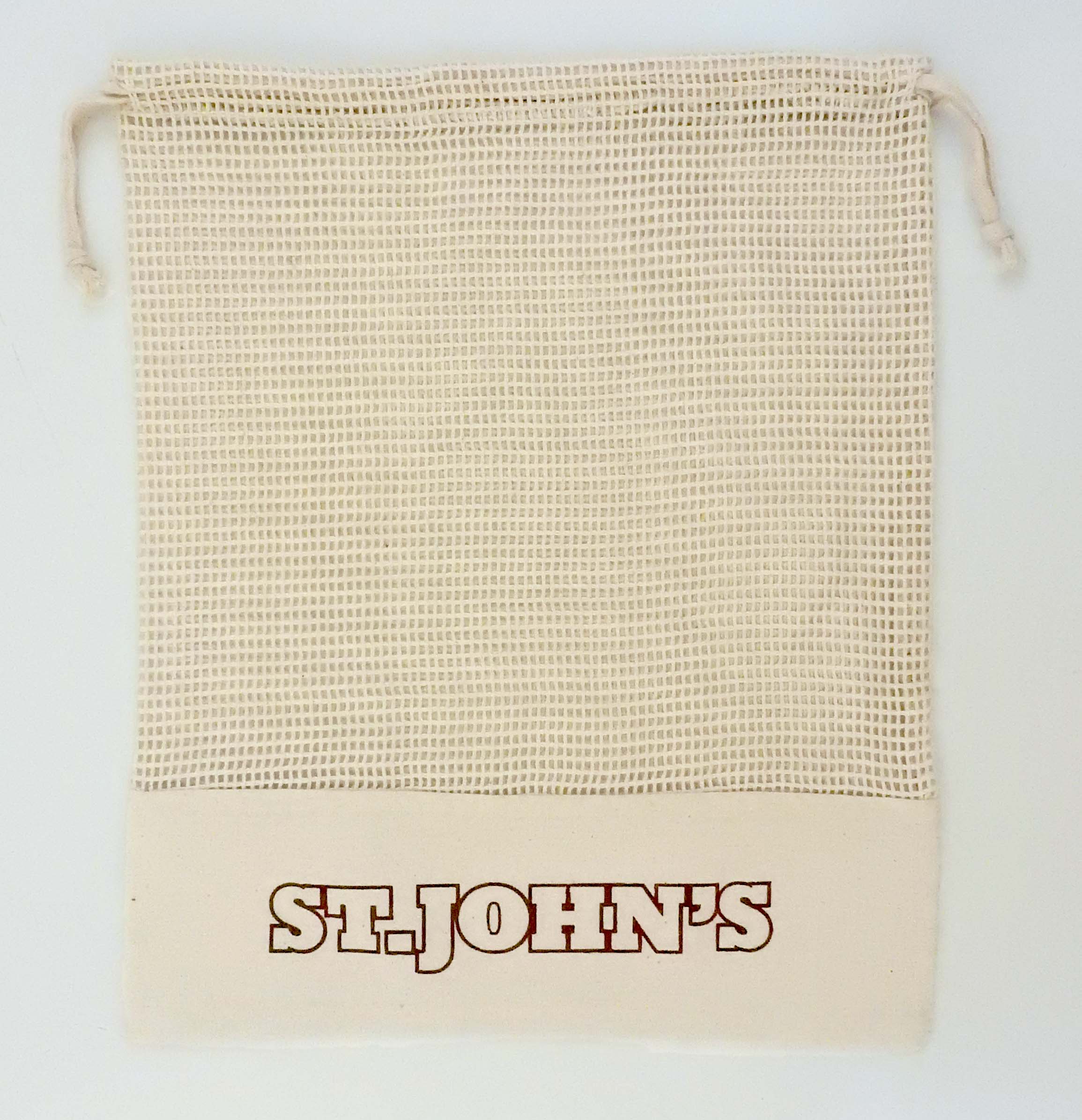 "Koa" Mesh 100% Natural Cotton Drawstring Bag 11.5 x 14.5" 1