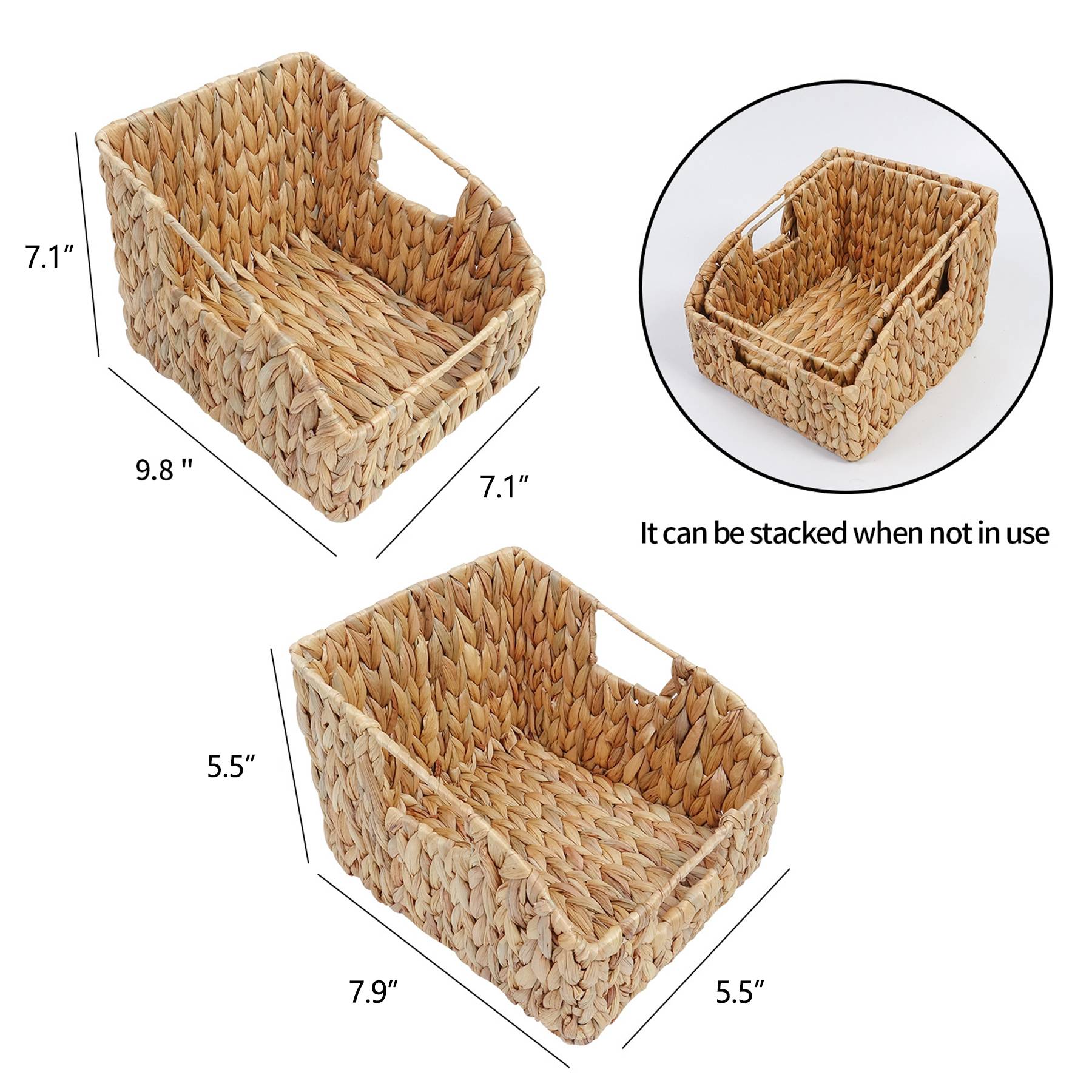 2 Set Hand-Woven Baskets with Handles 2
