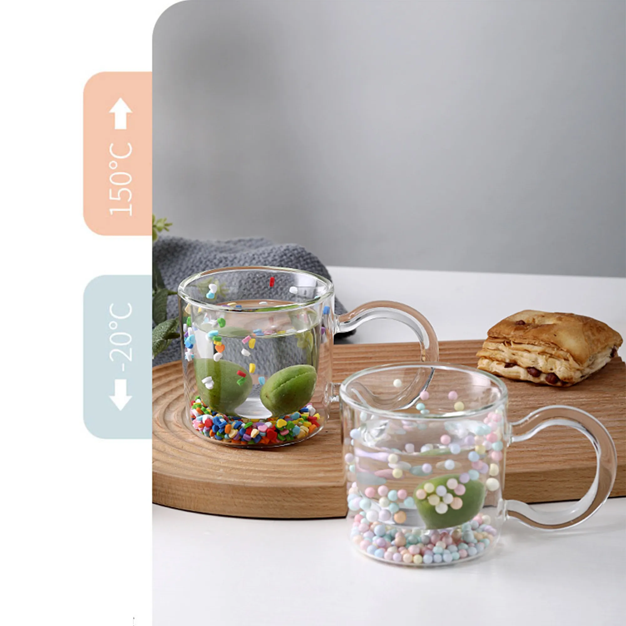Double-layered Glass Cup with Flowing Sand 2
