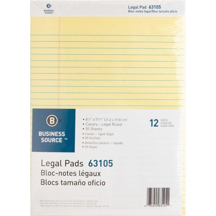Legal Pads - Canary 12 Pack 1