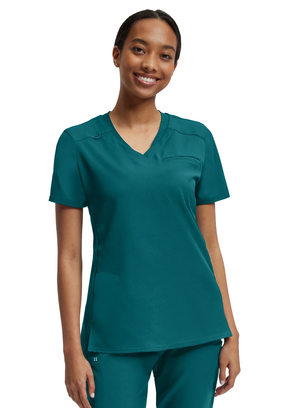 White Cross - VIBE - Women's Two-Pocket Knit Collar V-Neck Top 25