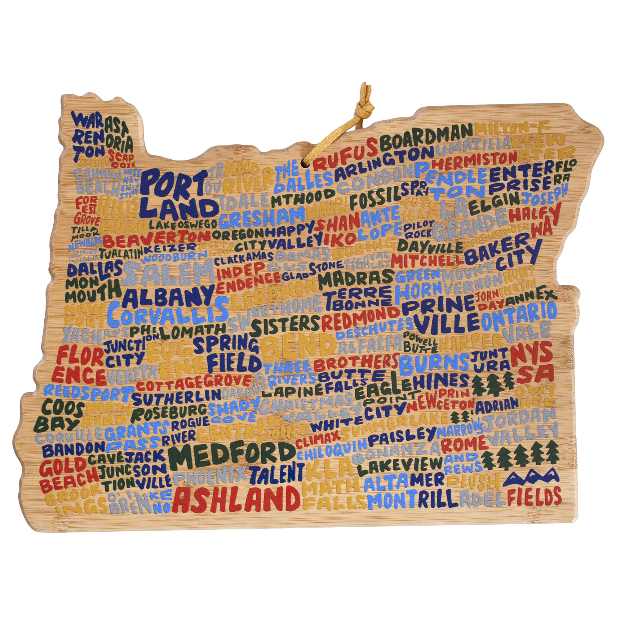 Oregon State Shaped Cutting and Serving Board with Artwork by Wander on Words™