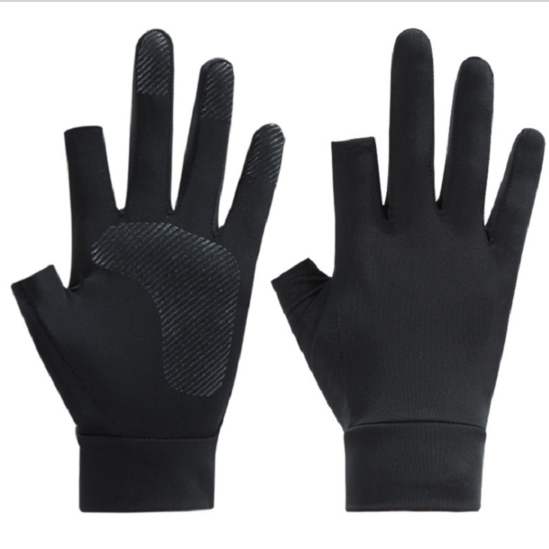 Ice Silk Sunscreen Gloves Bare Two Fingers 3