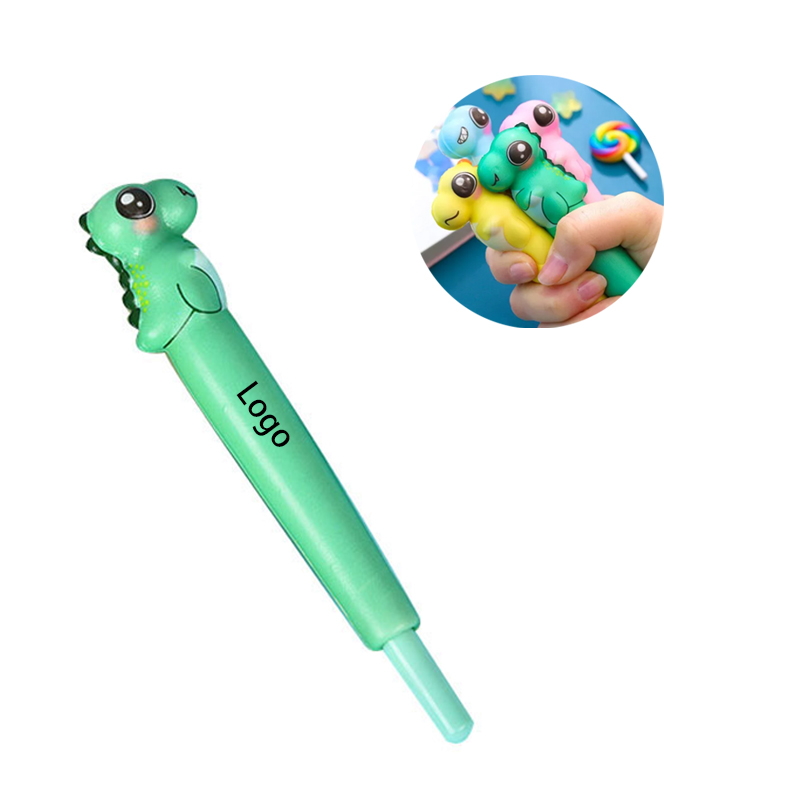 2 in 1 Cartoon Dinosaur Ball Pen and Squeeze Toy 2
