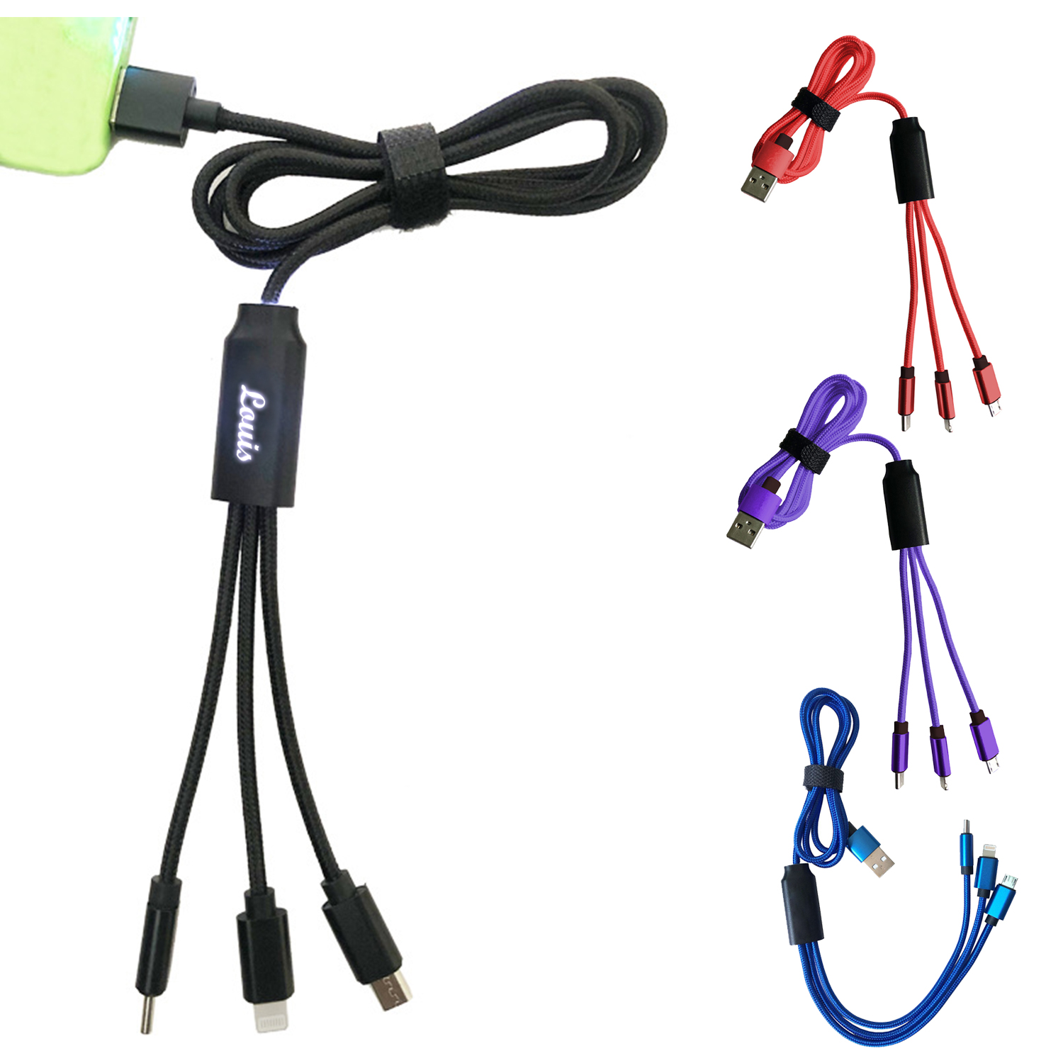Lightning Logo 3 in 1 Charging Cable 1