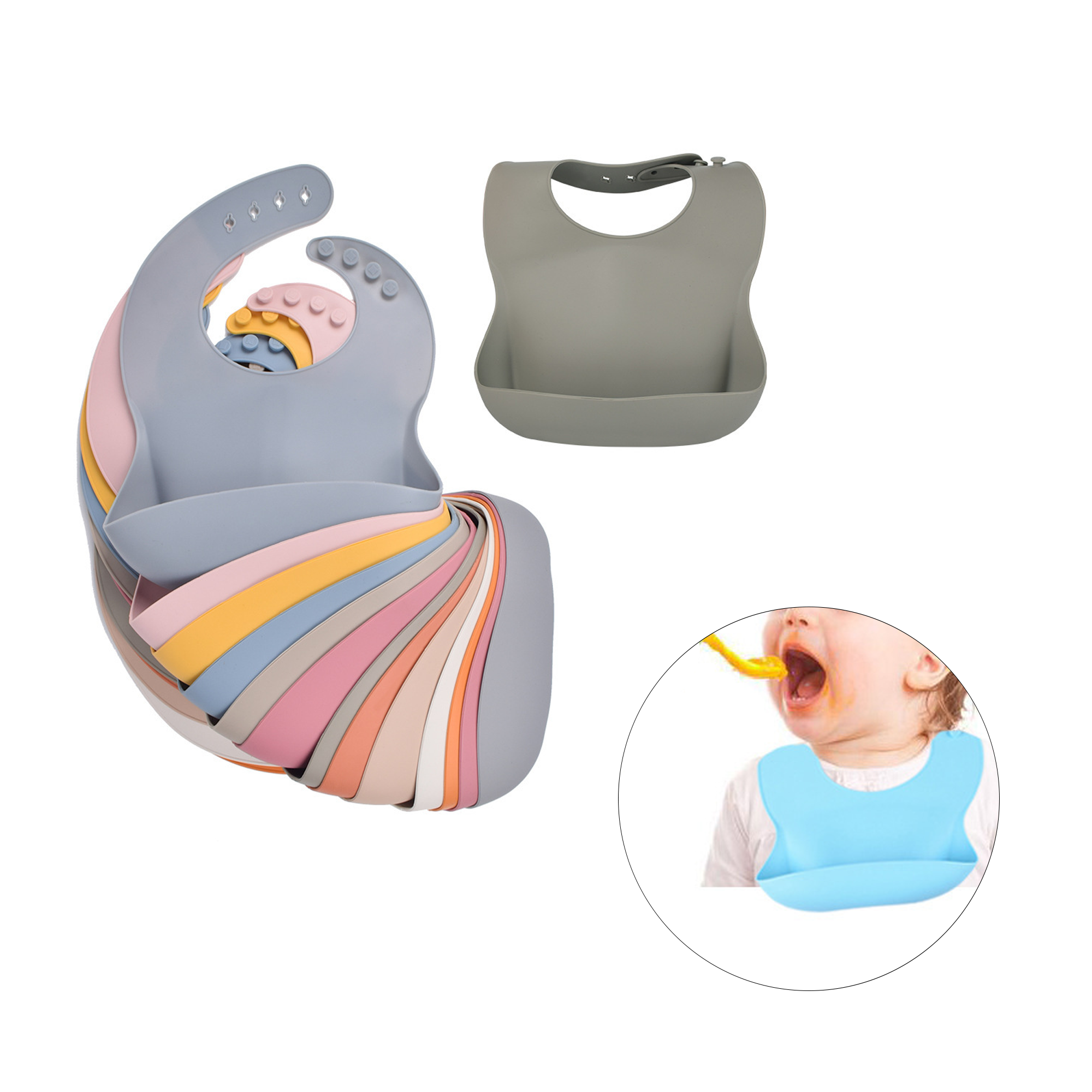 Children's Silicone Integrated Bib 2