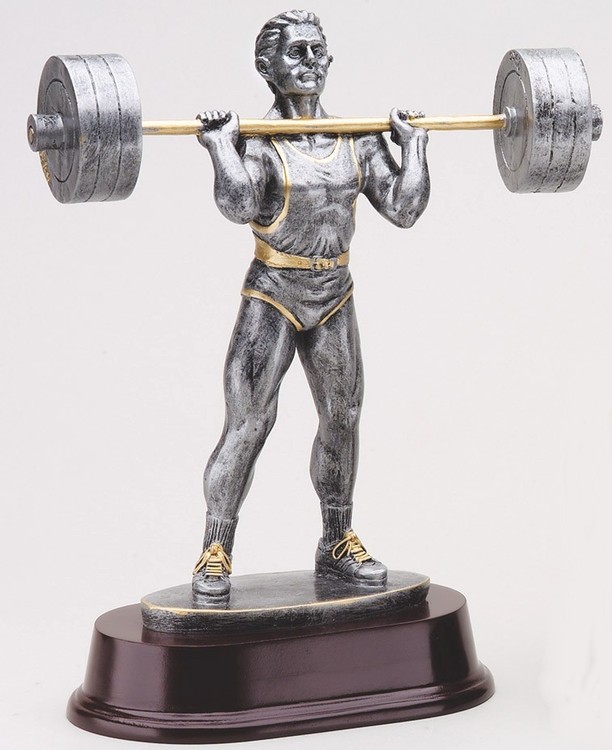 9" Tall Press Male Weightlifting Figure Award