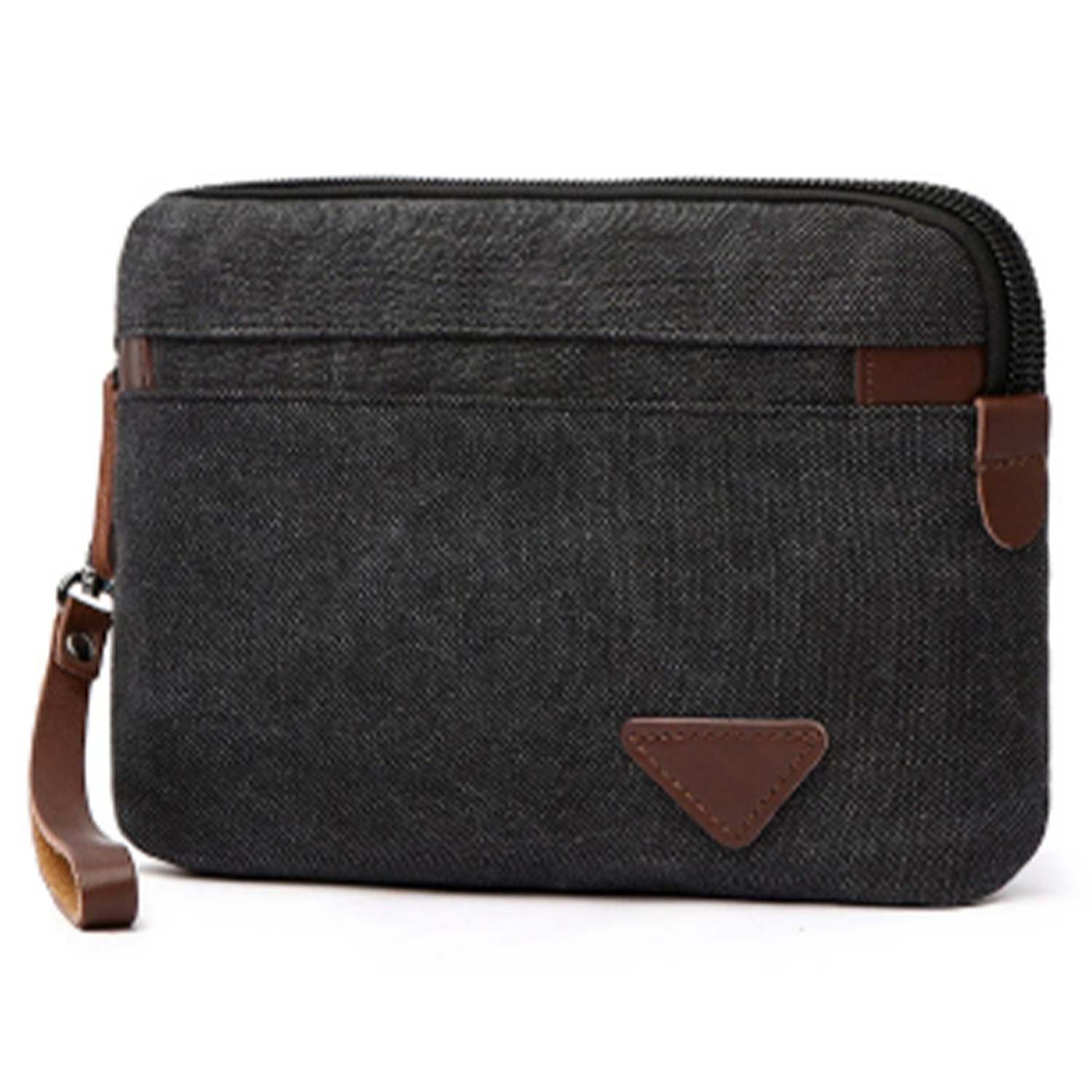 Men's Canvas Casual Zipper Wristlet Clutch Bag 3