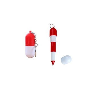 Capsule Shaped Pen With Keychain 14