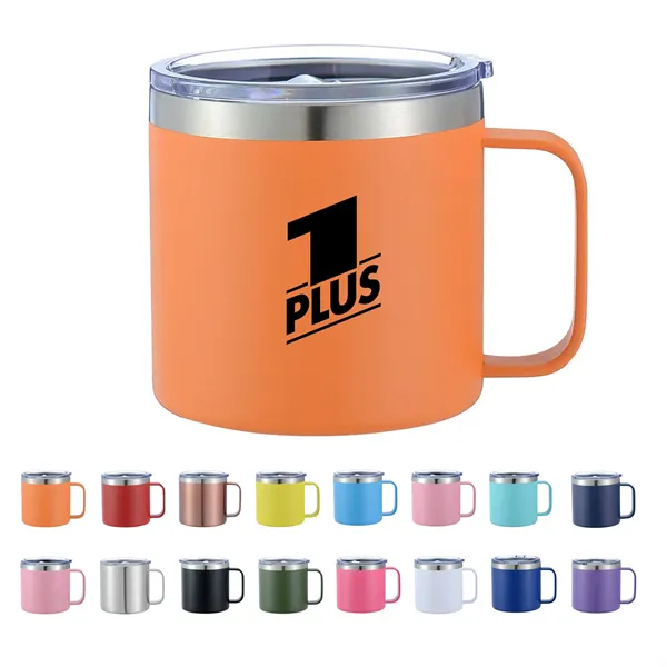 14Oz Stainless Steel Vacuum Camping Mug With Handle 1