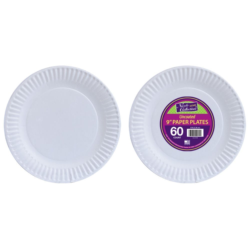 Paper Plates - White 9 Inch 60 Pack 2