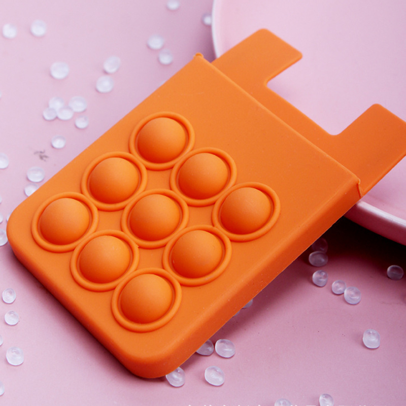 Silicone Popper Stress Reliever Phone Card Holder 6