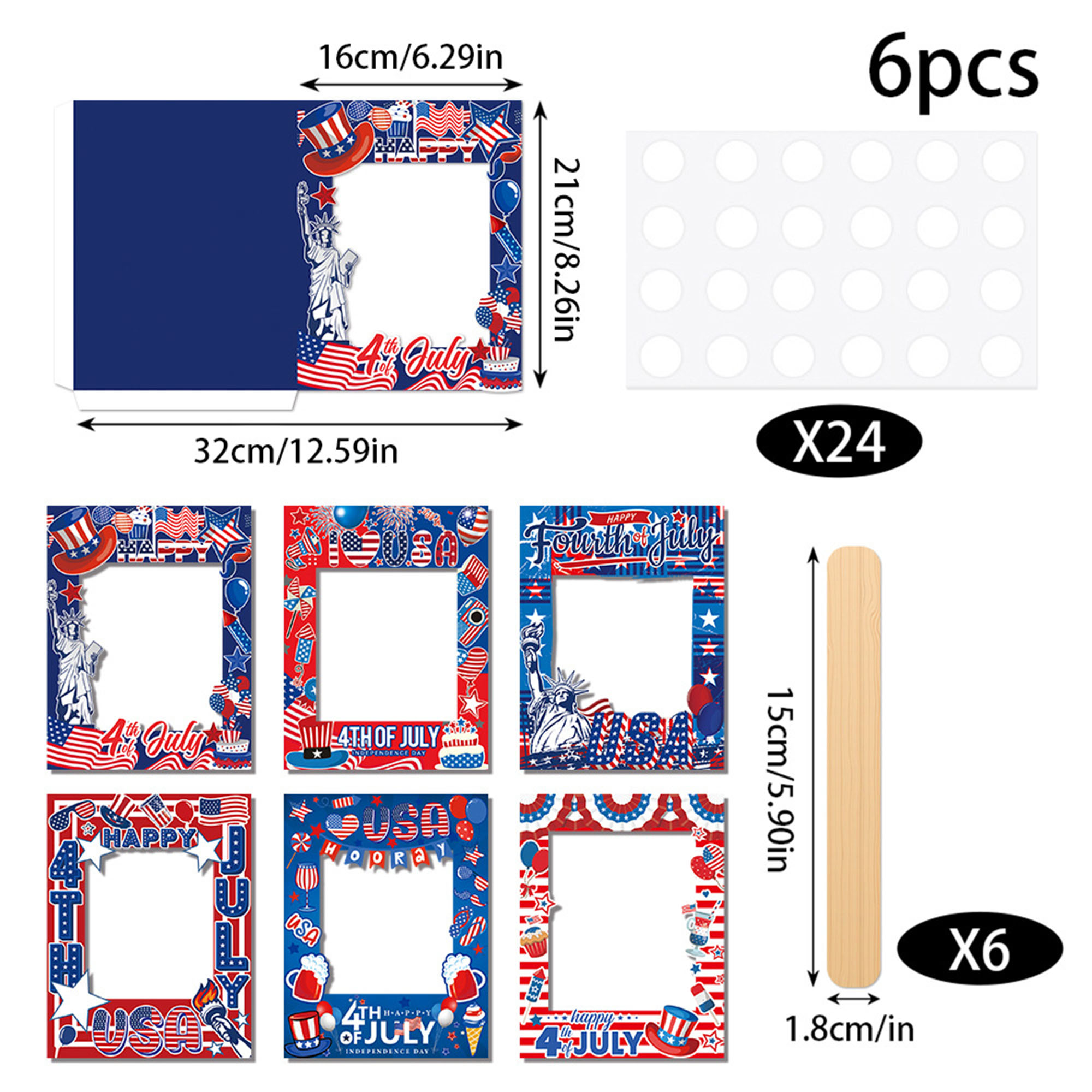 USA Patriotic Photo Booth Frame Prop DIY Decoration 1